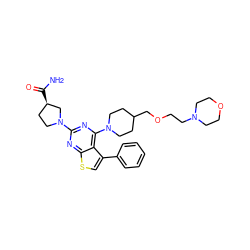 NC(=O)[C@@H]1CCN(c2nc(N3CCC(COCCN4CCOCC4)CC3)c3c(-c4ccccc4)csc3n2)C1 ZINC000146507956