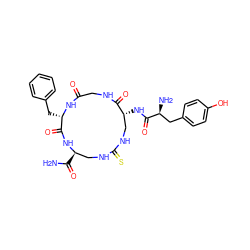 NC(=O)[C@@H]1CNC(=S)NC[C@@H](NC(=O)[C@@H](N)Cc2ccc(O)cc2)C(=O)NCC(=O)N[C@@H](Cc2ccccc2)C(=O)N1 ZINC000096924175