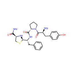 NC(=O)[C@@H]1CS[C@H]([C@@H](Cc2ccccc2)NC(=O)[C@@H]2CCCN2C(=O)[C@@H](N)Cc2ccc(O)cc2)N1 ZINC000013643278