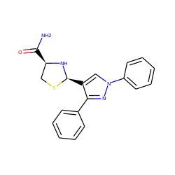 NC(=O)[C@@H]1CS[C@H](c2cn(-c3ccccc3)nc2-c2ccccc2)N1 ZINC000066260110