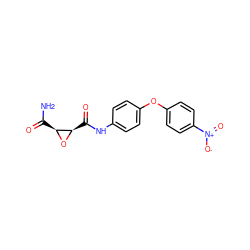 NC(=O)[C@@H]1O[C@@H]1C(=O)Nc1ccc(Oc2ccc([N+](=O)[O-])cc2)cc1 ZINC000299862254