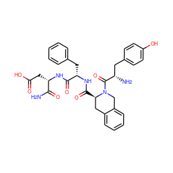 NC(=O)[C@H](CC(=O)O)NC(=O)[C@H](Cc1ccccc1)NC(=O)[C@@H]1Cc2ccccc2CN1C(=O)[C@@H](N)Cc1ccc(O)cc1 ZINC000027558771