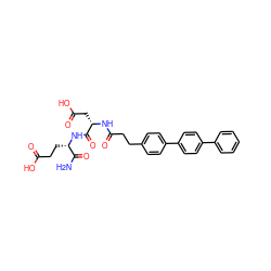 NC(=O)[C@H](CCC(=O)O)NC(=O)[C@H](CC(=O)O)NC(=O)CCc1ccc(-c2ccc(-c3ccccc3)cc2)cc1 ZINC000144484736