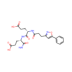 NC(=O)[C@H](CCC(=O)O)NC(=O)[C@H](CCC(=O)O)NC(=O)CCc1cc(-c2ccccc2)on1 ZINC000169701554