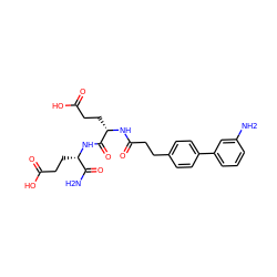 NC(=O)[C@H](CCC(=O)O)NC(=O)[C@H](CCC(=O)O)NC(=O)CCc1ccc(-c2cccc(N)c2)cc1 ZINC000144453262