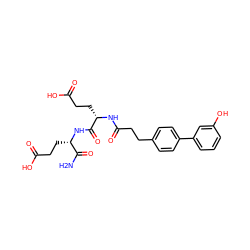 NC(=O)[C@H](CCC(=O)O)NC(=O)[C@H](CCC(=O)O)NC(=O)CCc1ccc(-c2cccc(O)c2)cc1 ZINC000144340936