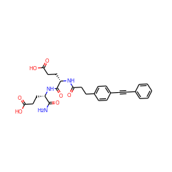 NC(=O)[C@H](CCC(=O)O)NC(=O)[C@H](CCC(=O)O)NC(=O)CCc1ccc(C#Cc2ccccc2)cc1 ZINC000169701557