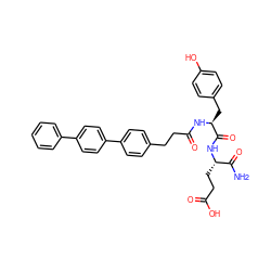 NC(=O)[C@H](CCC(=O)O)NC(=O)[C@H](Cc1ccc(O)cc1)NC(=O)CCc1ccc(-c2ccc(-c3ccccc3)cc2)cc1 ZINC000144428458