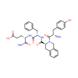 NC(=O)[C@H](CCC(=O)O)NC(=O)[C@H](Cc1ccccc1)NC(=O)[C@@H]1Cc2ccccc2CN1C(=O)[C@@H](N)Cc1ccc(O)cc1 ZINC000027556983