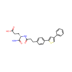 NC(=O)[C@H](CCC(=O)O)NC(=O)CCc1ccc(-c2cc(-c3ccccc3)cs2)cc1 ZINC000087613122