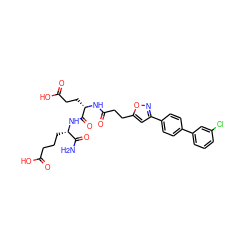 NC(=O)[C@H](CCCC(=O)O)NC(=O)[C@H](CCC(=O)O)NC(=O)CCc1cc(-c2ccc(-c3cccc(Cl)c3)cc2)no1 ZINC000169701542