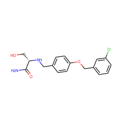 NC(=O)[C@H](CO)NCc1ccc(OCc2cccc(Cl)c2)cc1 ZINC000028711473