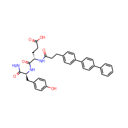 NC(=O)[C@H](Cc1ccc(O)cc1)NC(=O)[C@H](CCC(=O)O)NC(=O)CCc1ccc(-c2ccc(-c3ccccc3)cc2)cc1 ZINC000144495410