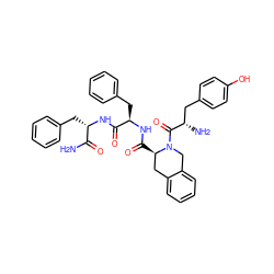 NC(=O)[C@H](Cc1ccccc1)NC(=O)[C@@H](Cc1ccccc1)NC(=O)[C@@H]1Cc2ccccc2CN1C(=O)[C@@H](N)Cc1ccc(O)cc1 ZINC000027559855