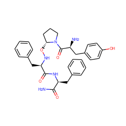 NC(=O)[C@H](Cc1ccccc1)NC(=O)[C@@H](Cc1ccccc1)NO[C@@H]1CCCN1C(=O)[C@@H](N)Cc1ccc(O)cc1 ZINC000096307111