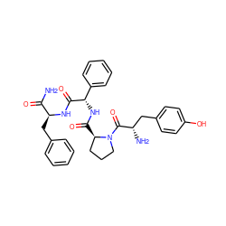 NC(=O)[C@H](Cc1ccccc1)NC(=O)[C@@H](NC(=O)[C@@H]1CCCN1C(=O)[C@@H](N)Cc1ccc(O)cc1)c1ccccc1 ZINC000036216218