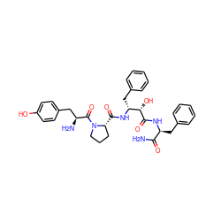 NC(=O)[C@H](Cc1ccccc1)NC(=O)[C@@H](O)[C@@H](Cc1ccccc1)NC(=O)[C@@H]1CCCN1C(=O)[C@@H](N)Cc1ccc(O)cc1 ZINC000299870683