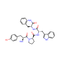 NC(=O)[C@H](Cc1ccccc1)NC(=O)[C@H](Cc1c[nH]c2ccccc12)NC(=O)[C@H]1CCCN1C(=O)[C@@H](N)Cc1ccc(O)cc1 ZINC000014951646