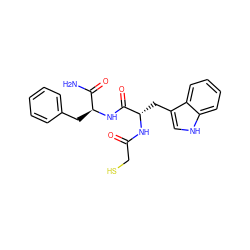 NC(=O)[C@H](Cc1ccccc1)NC(=O)[C@H](Cc1c[nH]c2ccccc12)NC(=O)CS ZINC000049017803