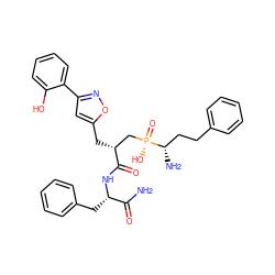 NC(=O)[C@H](Cc1ccccc1)NC(=O)[C@H](Cc1cc(-c2ccccc2O)no1)C[P@](=O)(O)[C@@H](N)CCc1ccccc1 ZINC001772641898