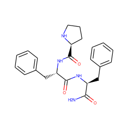 NC(=O)[C@H](Cc1ccccc1)NC(=O)[C@H](Cc1ccccc1)NC(=O)[C@@H]1CCCN1 ZINC000045335804