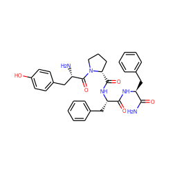 NC(=O)[C@H](Cc1ccccc1)NC(=O)[C@H](Cc1ccccc1)NC(=O)[C@H]1CCCN1C(=O)[C@@H](N)Cc1ccc(O)cc1 ZINC000014951622