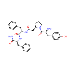 NC(=O)[C@H](Cc1ccccc1)NC(=O)[C@H](Cc1ccccc1)NC(=O)C[C@H]1CCCN1C(=O)[C@@H](N)Cc1ccc(O)cc1 ZINC000064403862