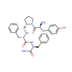 NC(=O)[C@H](Cc1ccccc1)NC(=O)[C@H](Cc1ccccc1)NO[C@@H]1CCCN1C(=O)[C@@H](N)Cc1ccc(O)cc1 ZINC000096307114