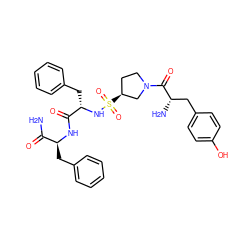 NC(=O)[C@H](Cc1ccccc1)NC(=O)[C@H](Cc1ccccc1)NS(=O)(=O)[C@H]1CCN(C(=O)[C@@H](N)Cc2ccc(O)cc2)C1 ZINC000064403835