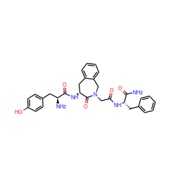 NC(=O)[C@H](Cc1ccccc1)NC(=O)CN1Cc2ccccc2C[C@@H](NC(=O)[C@@H](N)Cc2ccc(O)cc2)C1=O ZINC000096319032