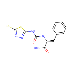 NC(=O)[C@H](Cc1ccccc1)NC(=O)Nc1nnc(S)s1 ZINC000013796963