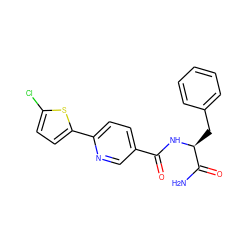 NC(=O)[C@H](Cc1ccccc1)NC(=O)c1ccc(-c2ccc(Cl)s2)nc1 ZINC000198997204