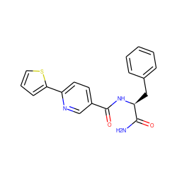 NC(=O)[C@H](Cc1ccccc1)NC(=O)c1ccc(-c2cccs2)nc1 ZINC000062224842