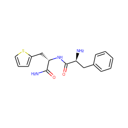 NC(=O)[C@H](Cc1cccs1)NC(=O)[C@@H](N)Cc1ccccc1 ZINC000045369465