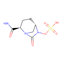 NC(=O)[C@H]1CC[C@H]2CN1C(=O)N2OS(=O)(=O)O ZINC000001551650