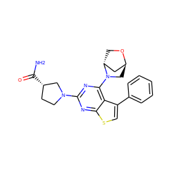 NC(=O)[C@H]1CCN(c2nc(N3C[C@H]4C[C@H]3CO4)c3c(-c4ccccc4)csc3n2)C1 ZINC000653681033