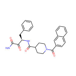 NC(=O)C(=O)[C@@H](Cc1ccccc1)NC(=O)C1CCN(C(=O)c2ccc3ccccc3c2)CC1 ZINC000026270349