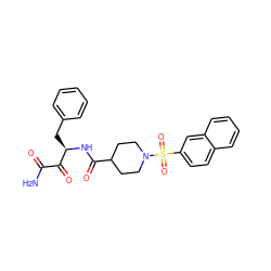 NC(=O)C(=O)[C@@H](Cc1ccccc1)NC(=O)C1CCN(S(=O)(=O)c2ccc3ccccc3c2)CC1 ZINC000026287776