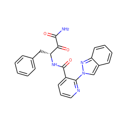 NC(=O)C(=O)[C@@H](Cc1ccccc1)NC(=O)c1cccnc1-n1cc2ccccc2n1 ZINC000114057428