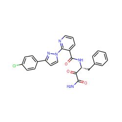 NC(=O)C(=O)[C@@H](Cc1ccccc1)NC(=O)c1cccnc1-n1ccc(-c2ccc(Cl)cc2)n1 ZINC000114056412