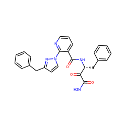 NC(=O)C(=O)[C@@H](Cc1ccccc1)NC(=O)c1cccnc1-n1ccc(Cc2ccccc2)n1 ZINC001772637341