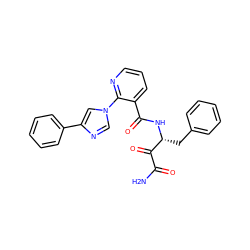 NC(=O)C(=O)[C@@H](Cc1ccccc1)NC(=O)c1cccnc1-n1cnc(-c2ccccc2)c1 ZINC000114057473