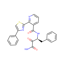 NC(=O)C(=O)[C@H](Cc1ccccc1)NC(=O)c1cccnc1-c1nc(-c2ccccc2)cs1 ZINC000143183004