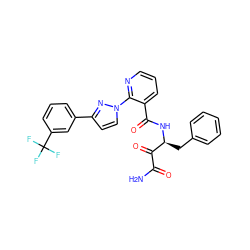 NC(=O)C(=O)[C@H](Cc1ccccc1)NC(=O)c1cccnc1-n1ccc(-c2cccc(C(F)(F)F)c2)n1 ZINC000043206257