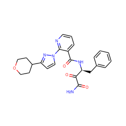 NC(=O)C(=O)[C@H](Cc1ccccc1)NC(=O)c1cccnc1-n1ccc(C2CCOCC2)n1 ZINC001772615646