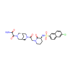 NC(=O)C(=O)N1C[C@H]2C[C@@H](CN(C(=O)CN3CCC[C@H](NS(=O)(=O)c4ccc5cc(Cl)ccc5c4)C3=O)C2)C1 ZINC000101457124