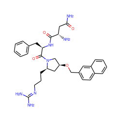 NC(=O)C[C@H](N)C(=O)N[C@H](Cc1ccccc1)C(=O)N1C[C@@H](OCc2ccc3ccccc3c2)C[C@H]1CCCN=C(N)N ZINC000036285312