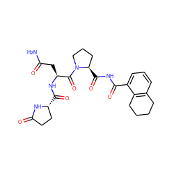 NC(=O)C[C@H](NC(=O)[C@@H]1CCC(=O)N1)C(=O)N1CCC[C@H]1C(=O)NC(=O)c1cccc2c1CCCC2 ZINC001772643979