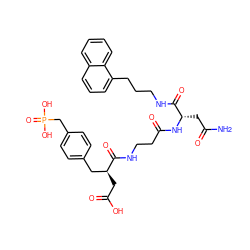 NC(=O)C[C@H](NC(=O)CCNC(=O)[C@@H](CC(=O)O)Cc1ccc(CP(=O)(O)O)cc1)C(=O)NCCCc1cccc2ccccc12 ZINC000028116679