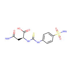 NC(=O)C[C@H](NC(=S)Nc1ccc(S(N)(=O)=O)cc1)C(=O)O ZINC000013584092